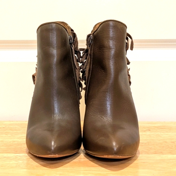 Zara Brown Ankle Boots with Fringe - Picture 3 of 11